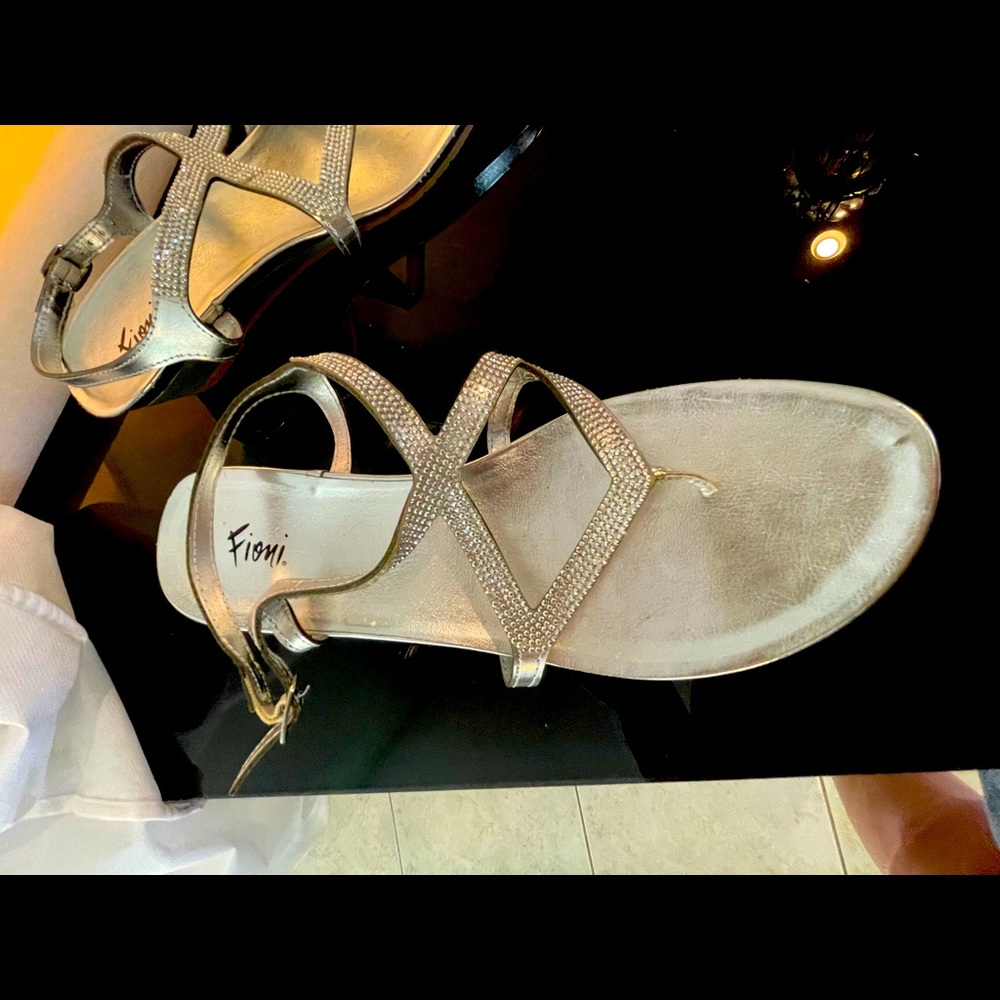 Silver sparkle sandals